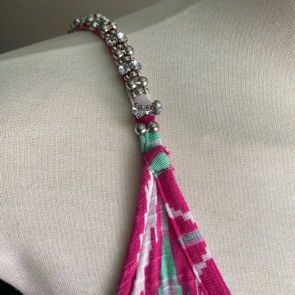 Pink Maxi Dress with Rhinstones - Picture 4 of 5